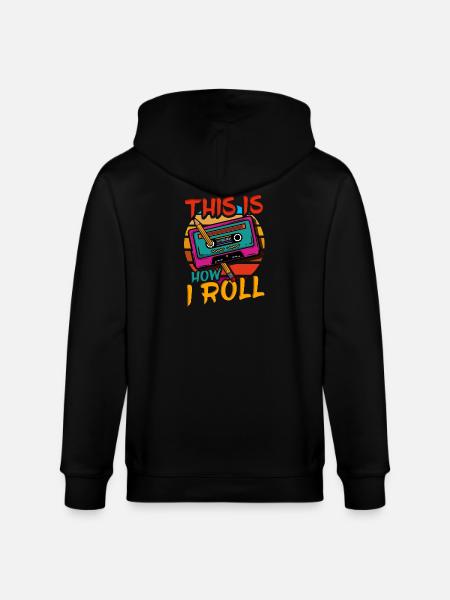80's 90's Cassette Birthday - Stanley/Stella CULTIVATOR Unisex Organic Hooded Jacket - black