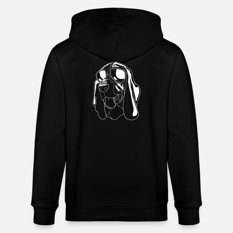 Basset Hound - Stanley/Stella Unisex Bio-Kapuzenjacke CULTIVATOR  - Schwarz