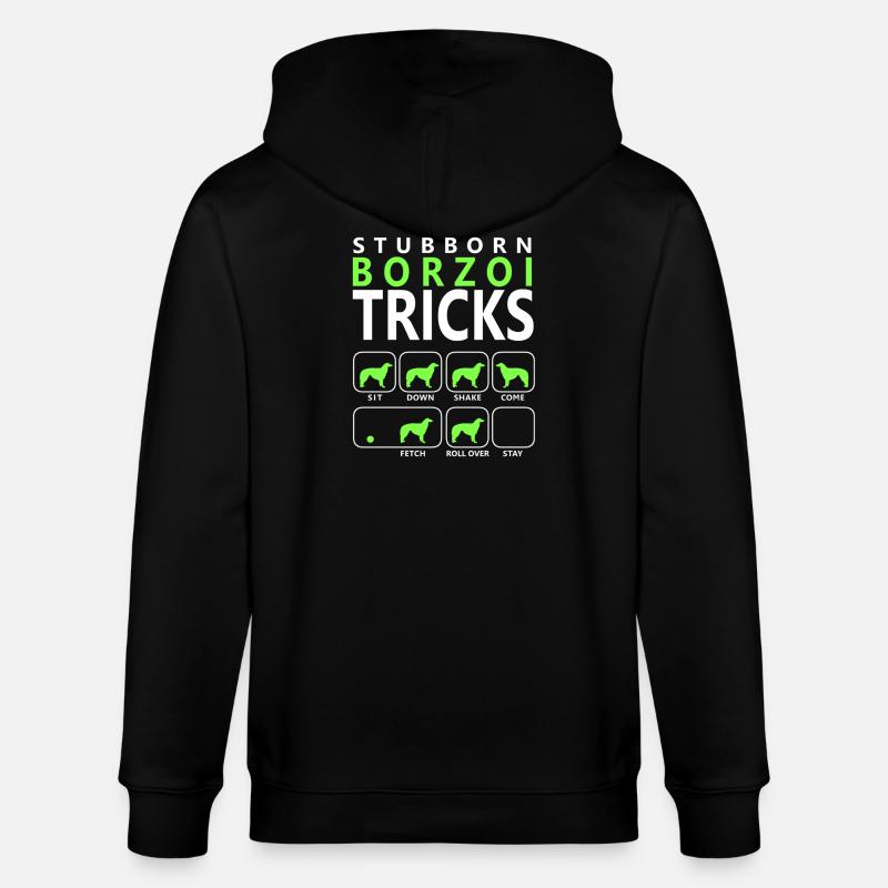 Hartnäckige Borzoi-Tricks - Stanley/Stella Unisex Bio-Kapuzenjacke CULTIVATOR  - Schwarz