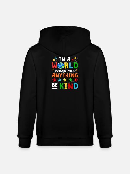 Autism awareness - Stanley/Stella CULTIVATOR Unisex Organic Hooded Jacket - black