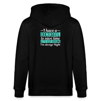 PhD graduation Funny - Stanley/Stella CULTIVATOR  Unisex Organic Hooded Jacket - black - Back - Anna (173cm)