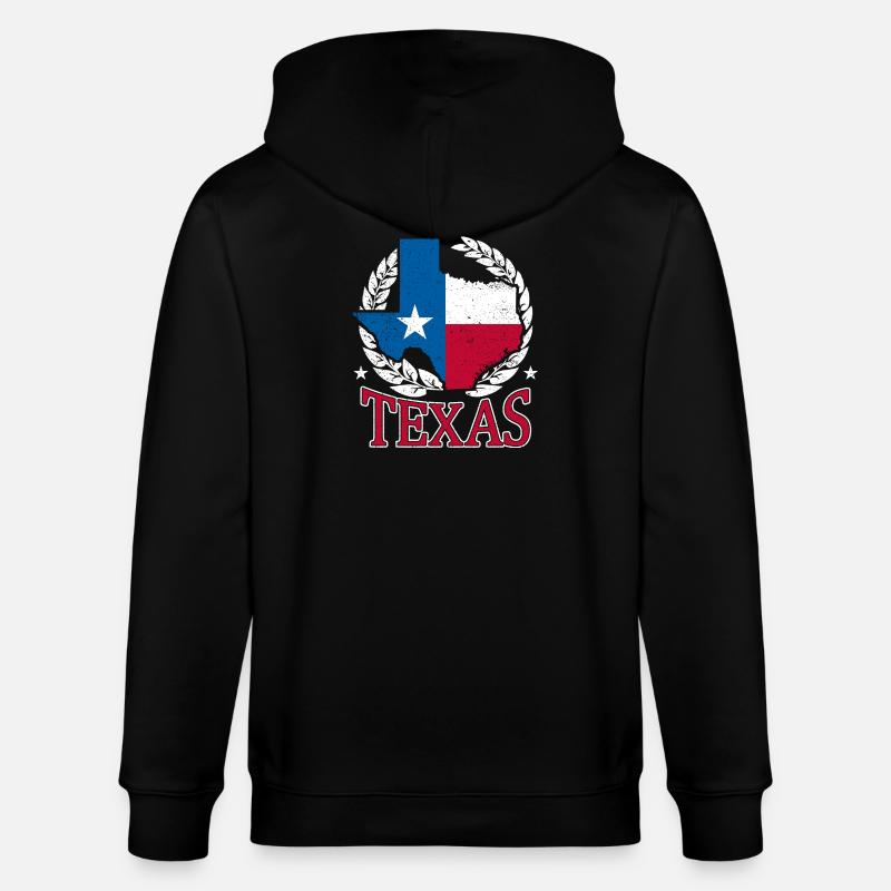 Texas Laurel State Pride - Stanley/Stella CULTIVATOR  Unisex Organic Hooded Jacket - black