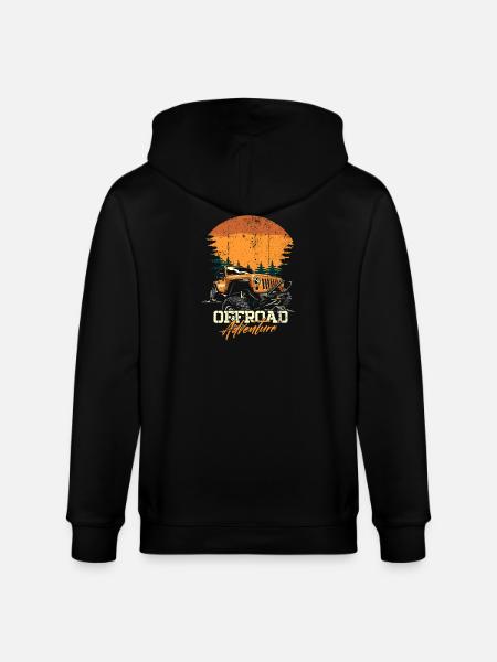 Offroad Adventure Jeep Sunset - Stanley/Stella CULTIVATOR Unisex Organic Hooded Jacket - black