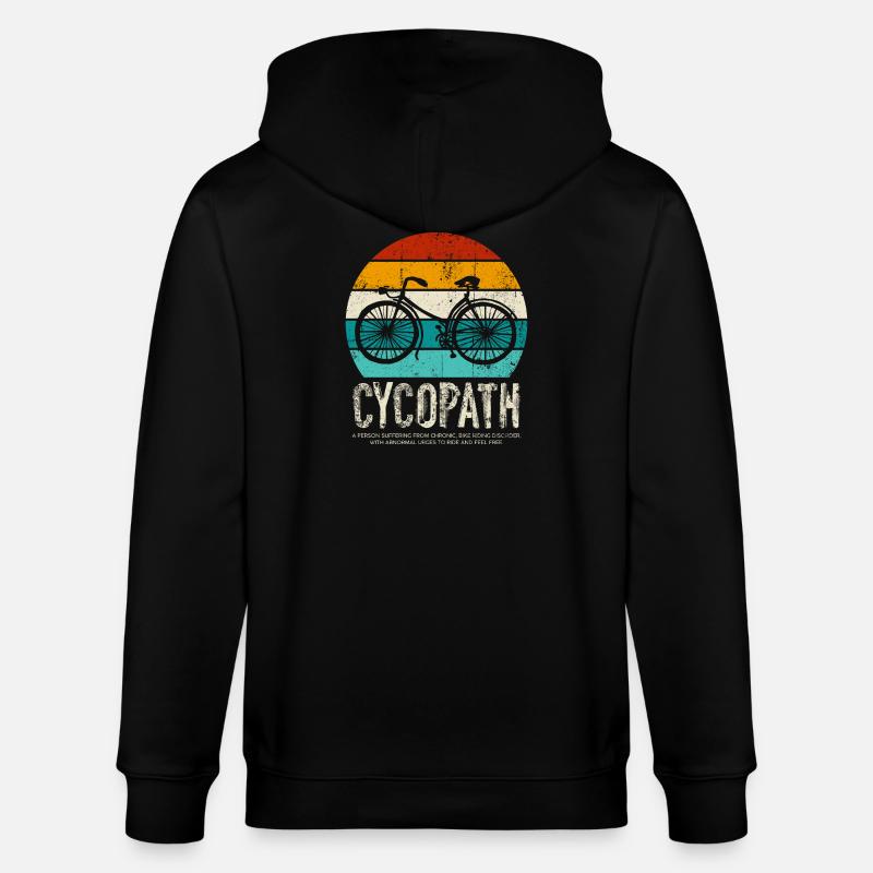 Cycopath Bicycle Retro Sunset - Veste à capuche bio CULTIVATOR Stanley/Stella Unisexe - noir
