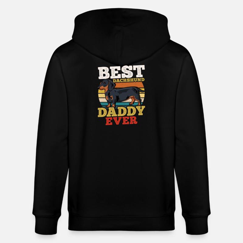 Dackel Hundevater Retro - Stanley/Stella Unisex Bio-Kapuzenjacke CULTIVATOR  - Schwarz
