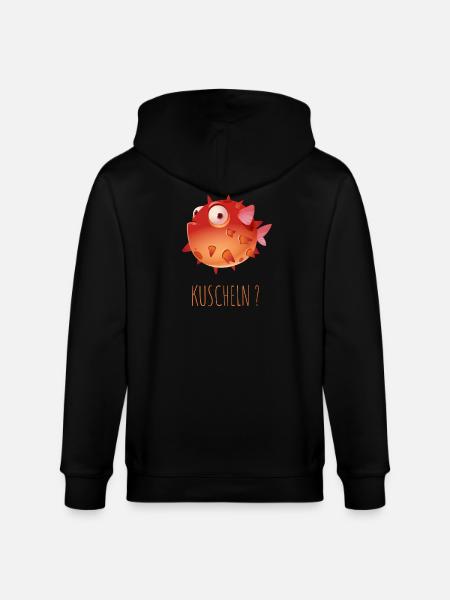Kugelfisch Kuscheln Humor Introvertiert - Stanley/Stella Unisex Bio-Kapuzenjacke CULTIVATOR  - Schwarz