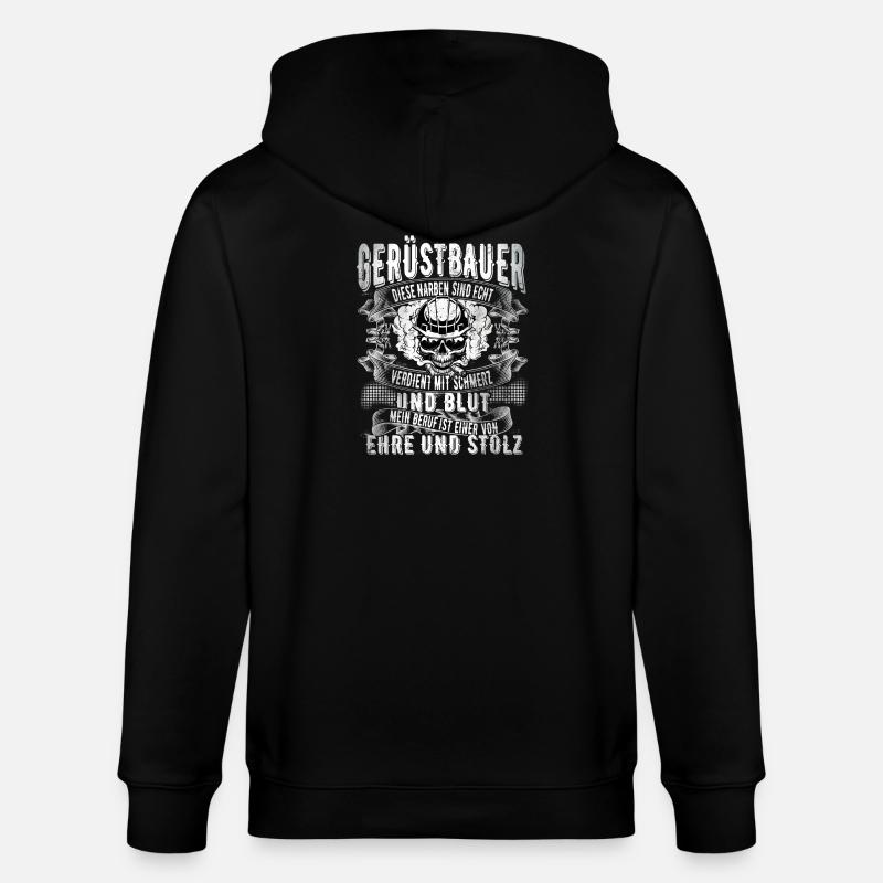 Gerüstbauer - Stanley/Stella Unisex Bio-Kapuzenjacke CULTIVATOR  - Schwarz