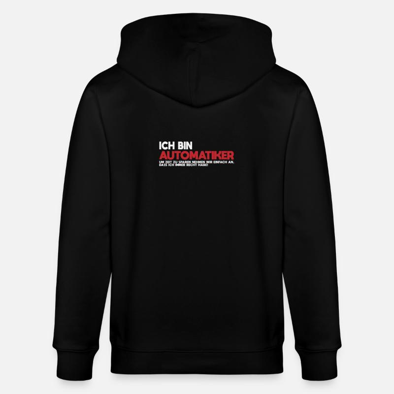 Ich bin Automatiker Tech-Statement - Stanley/Stella Unisex Bio-Kapuzenjacke CULTIVATOR  - Schwarz