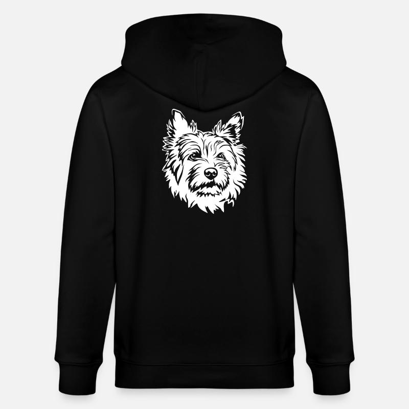 Cairn Terrier Kopf "Black Edition" - Stanley/Stella Unisex Bio-Kapuzenjacke CULTIVATOR  - Schwarz