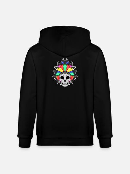 Rainbow skull LGBT - Stanley/Stella CULTIVATOR Unisex Organic Hooded Jacket - black