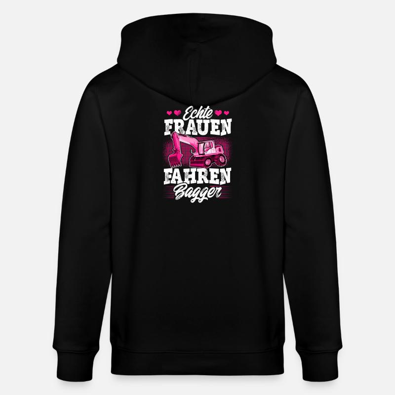 Baggerfahrerin - Stanley/Stella Unisex Bio-Kapuzenjacke CULTIVATOR  - Schwarz