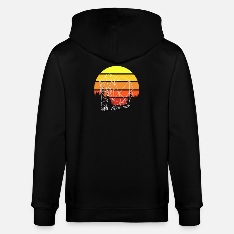 Bär Polygon Sunset - Stanley/Stella Unisex Bio-Kapuzenjacke CULTIVATOR  - Schwarz