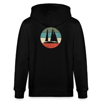 Segelboot - Stanley/Stella Unisex Bio-Kapuzenjacke CULTIVATOR  - Schwarz - Hinten - Anna (173cm)