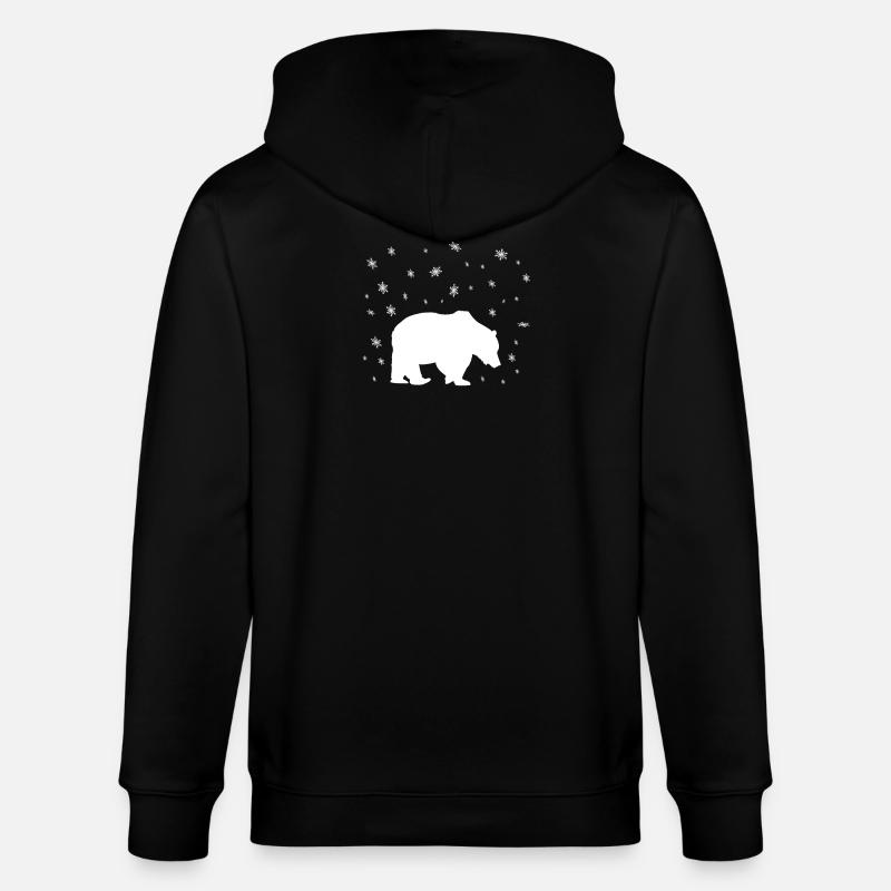 Eisbär Im Schnee - Stanley/Stella Unisex Bio-Kapuzenjacke CULTIVATOR  - Schwarz