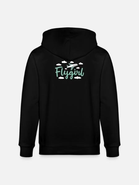 Pilot Girl Flugbegleiterin Flugzeug Luftfahrt - Stanley/Stella Unisex Bio-Kapuzenjacke CULTIVATOR - Schwarz