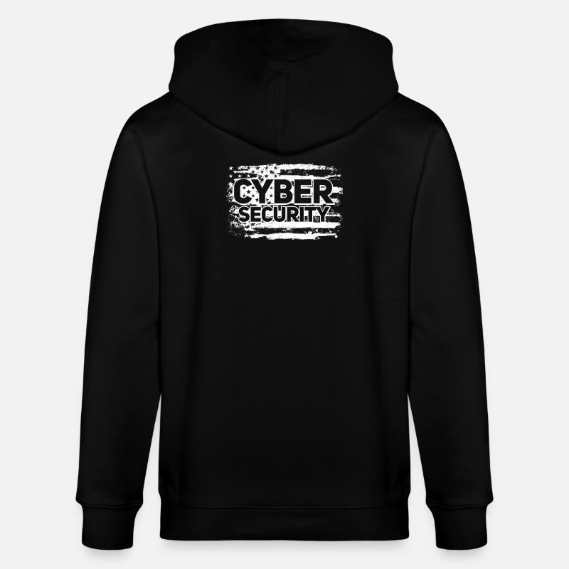 Cybersécurité USA Flag IT Computer - Veste à capuche bio CULTIVATOR Stanley/Stella Unisexe - noir