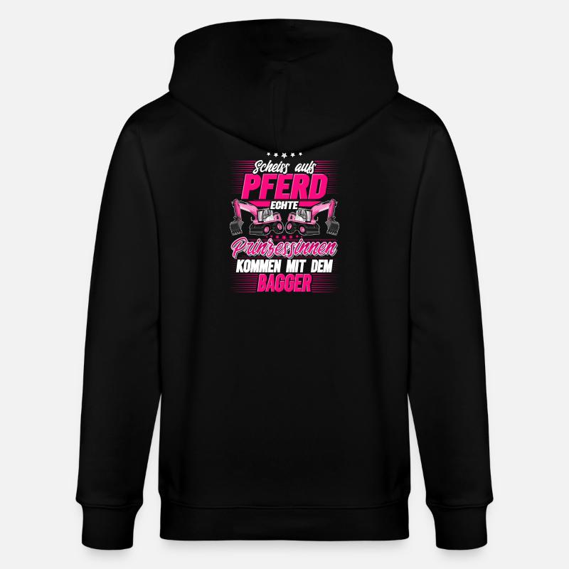 Baggerfahrerin - Stanley/Stella Unisex Bio-Kapuzenjacke CULTIVATOR  - Schwarz