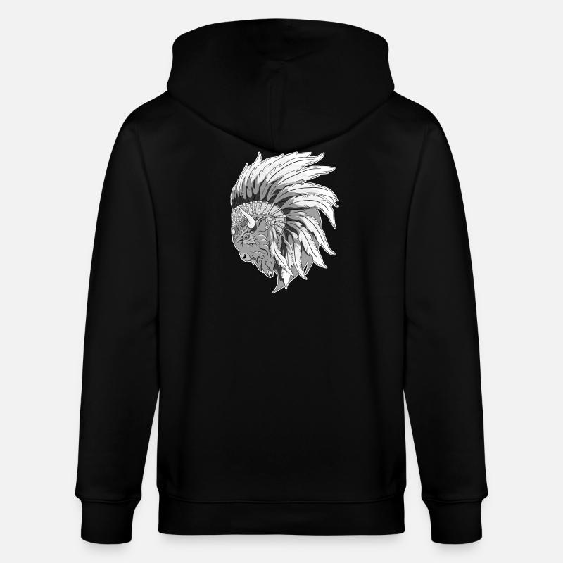 Kopf von Büffet - Stanley/Stella Unisex Bio-Kapuzenjacke CULTIVATOR  - Schwarz
