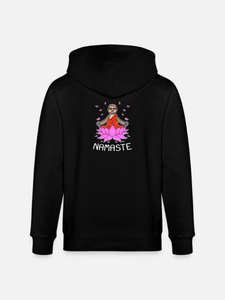 Yoga Namaste Sloth - Stanley/Stella CULTIVATOR Unisex Organic Hooded Jacket - black