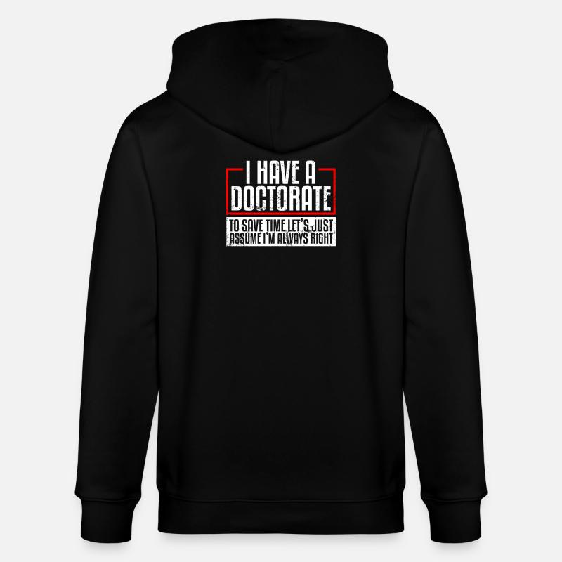 Doktorat PhD Doktorat - Stanley/Stella Unisex Bio-Kapuzenjacke CULTIVATOR  - Schwarz
