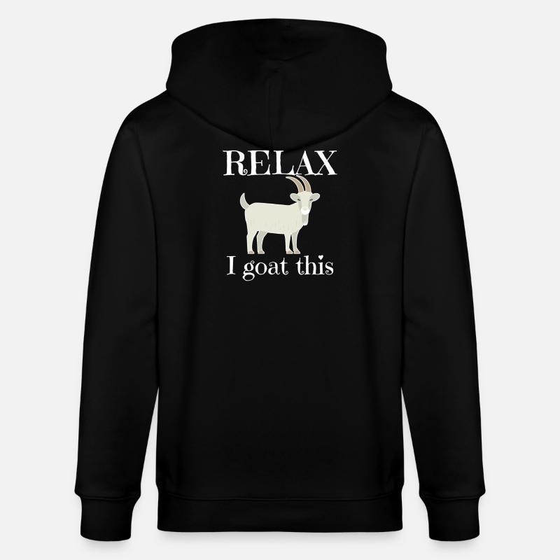 Détends-toi je chèvre ça - Veste à capuche bio CULTIVATOR Stanley/Stella Unisexe - noir