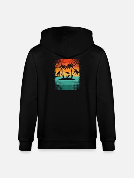 Small island with palm trees - Stanley/Stella CULTIVATOR Unisex Organic Hooded Jacket - black