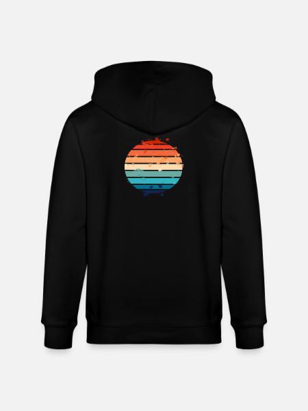 Splatter Retro Sunset - Stanley/Stella CULTIVATOR Unisex Organic Hooded Jacket - black