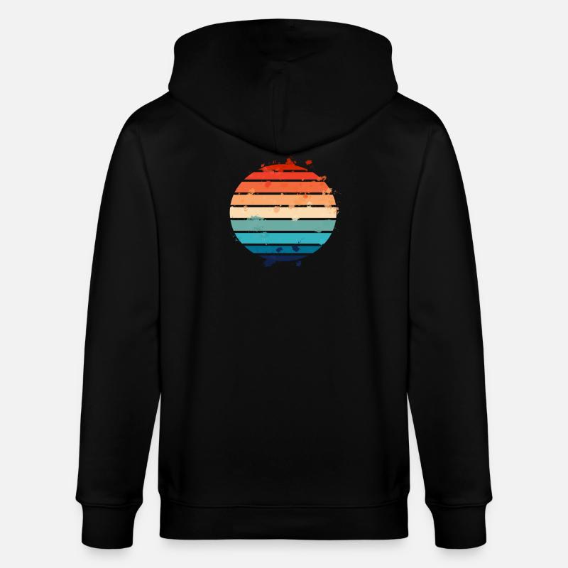 Splatter Retro Sunset - Stanley/Stella Unisex Bio-Kapuzenjacke CULTIVATOR - Schwarz