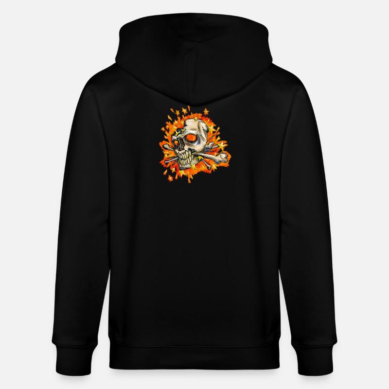 exploding skull - Stanley/Stella CULTIVATOR  Unisex Organic Hooded Jacket - black