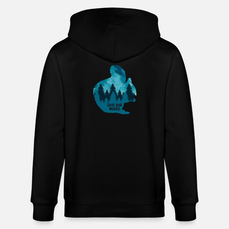 Klimawandel Umweltschutz Eichhörnchen Naturschutz - Stanley/Stella Unisex Bio-Kapuzenjacke CULTIVATOR  - Schwarz