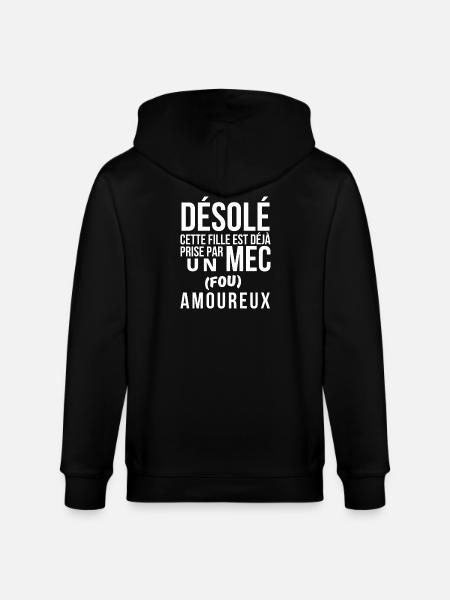 amoureux, amoureuse, fou amoureux - Veste à capuche bio CULTIVATOR Stanley/Stella Unisexe - noir