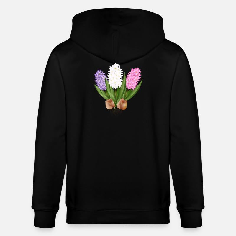 Jacinthes dessinées à la main - Veste à capuche bio CULTIVATOR Stanley/Stella Unisexe - noir