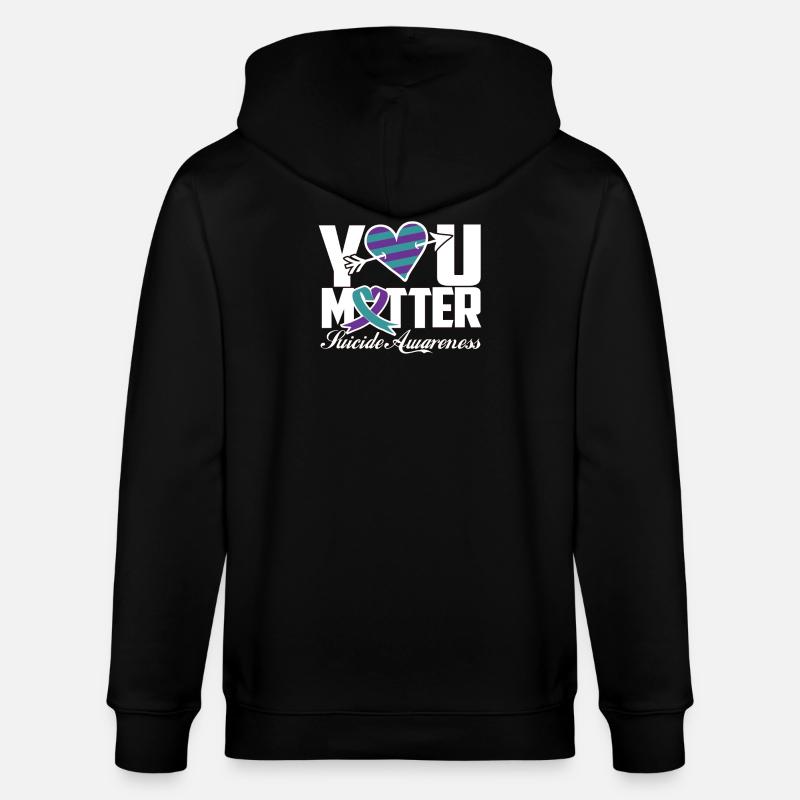 Sensibilisation au suicide Vous comptez - Veste à capuche bio CULTIVATOR Stanley/Stella Unisexe - noir