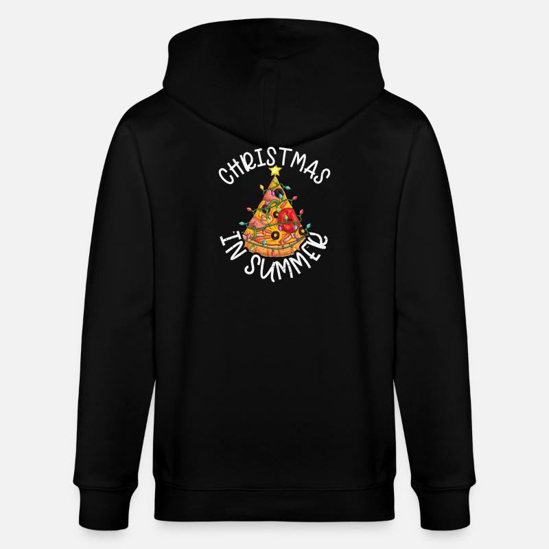 Pizza Noël en été tropical - Veste à capuche bio CULTIVATOR Stanley/Stella Unisexe - noir