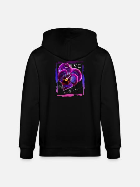 L’amour compte Fleur Saint-Valentin Dicton romantique - Veste à capuche bio CULTIVATOR Stanley/Stella Unisexe - noir