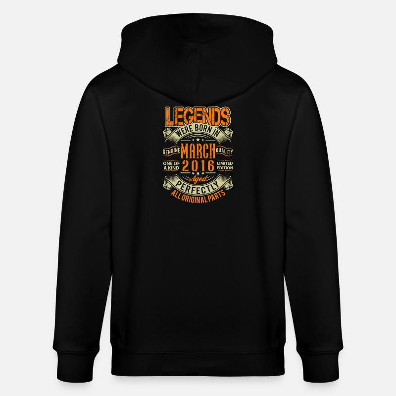 Légende d’anniversaire de mars 2016 - Veste à capuche bio CULTIVATOR Stanley/Stella Unisexe - noir