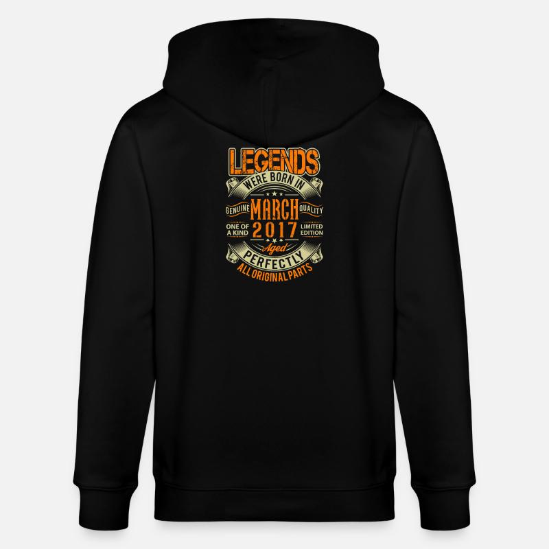 Légende d’anniversaire de mars 2017 - Veste à capuche bio CULTIVATOR Stanley/Stella Unisexe - noir