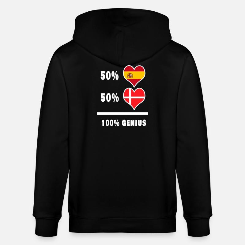 Dänemark und Spanien genial / Geschenk - Stanley/Stella Unisex Bio-Kapuzenjacke CULTIVATOR  - Schwarz