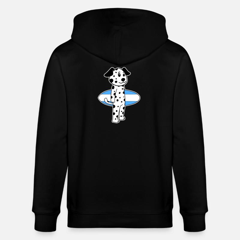 Surfboard Hund Dalmatiner Surfen Geschenk - Stanley/Stella Unisex Bio-Kapuzenjacke CULTIVATOR  - Schwarz