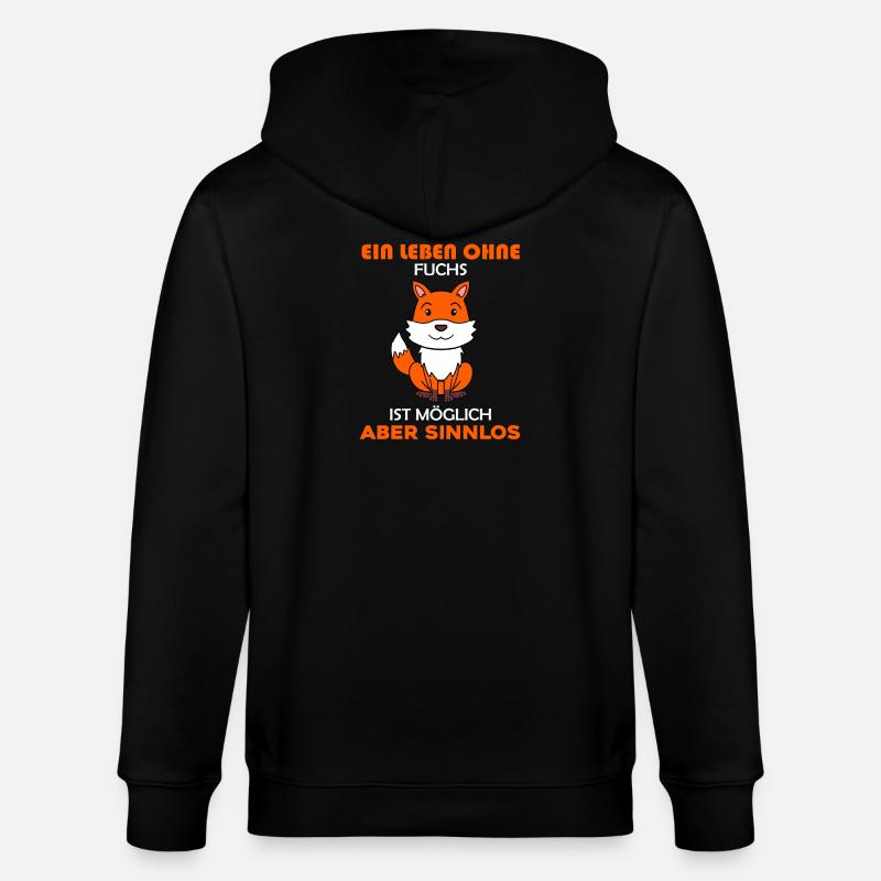 Wald Wildtier Fuchs Geschenk - Stanley/Stella Unisex Bio-Kapuzenjacke CULTIVATOR  - Schwarz