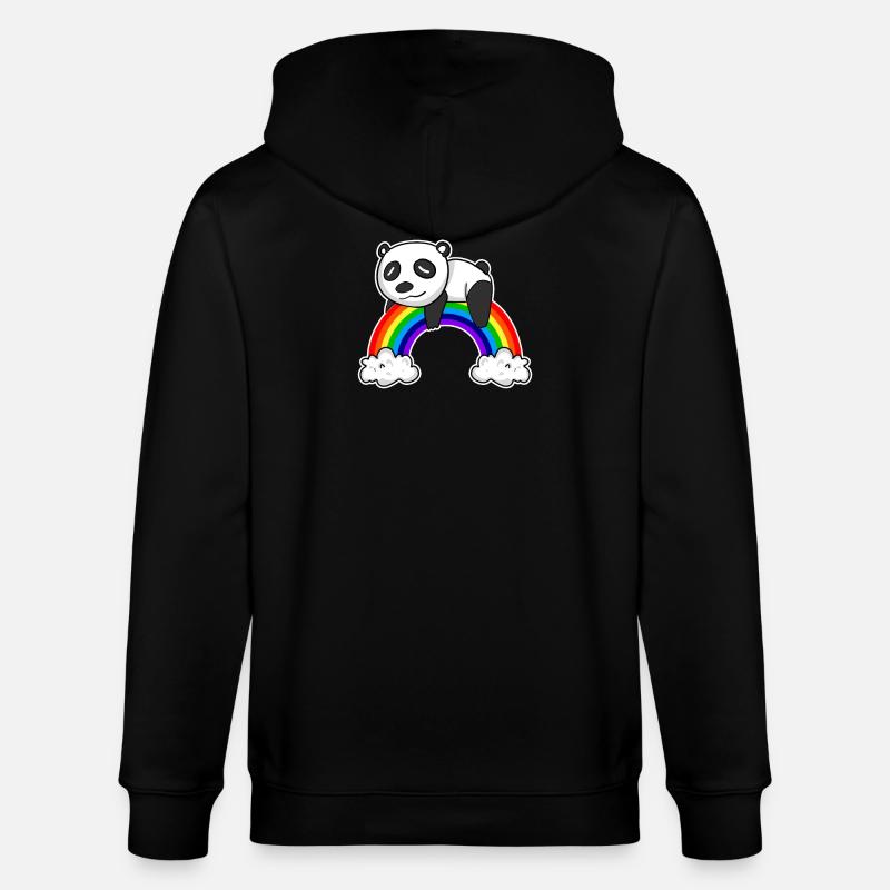 Regenbogen Panda - Stanley/Stella Unisex Bio-Kapuzenjacke CULTIVATOR - Schwarz