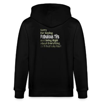 Désolé je suis fabuleux - Veste à capuche bio CULTIVATOR Stanley/Stella Unisexe - noir - Dos - Anna (173cm)