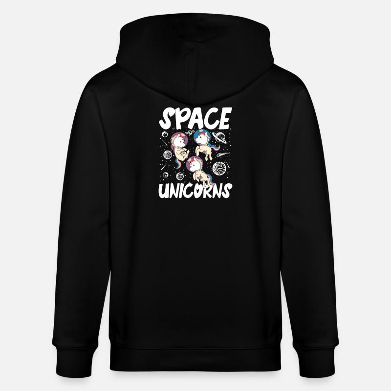 Space unicorns - Stanley/Stella Unisex Bio-Kapuzenjacke CULTIVATOR  - Schwarz