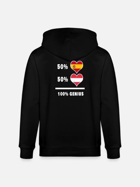 Austria and Spain Genius / gift - Stanley/Stella CULTIVATOR Unisex Organic Hooded Jacket - black