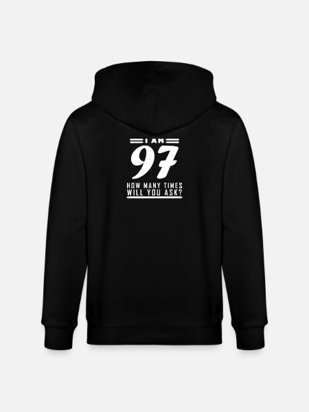 J’ai 97 ans – 97e anniversaire - Veste à capuche bio CULTIVATOR Stanley/Stella Unisexe - noir