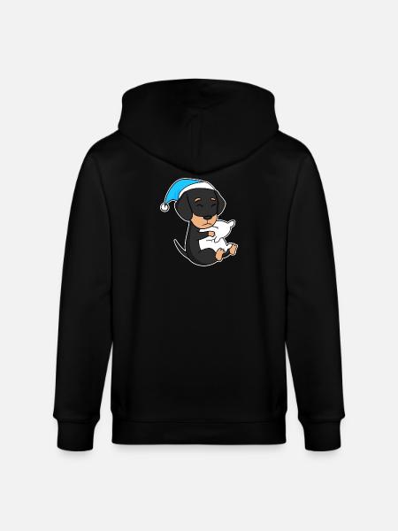 Hund Hunderasse Dackel Dachshund - Stanley/Stella Unisex Bio-Kapuzenjacke CULTIVATOR - Schwarz