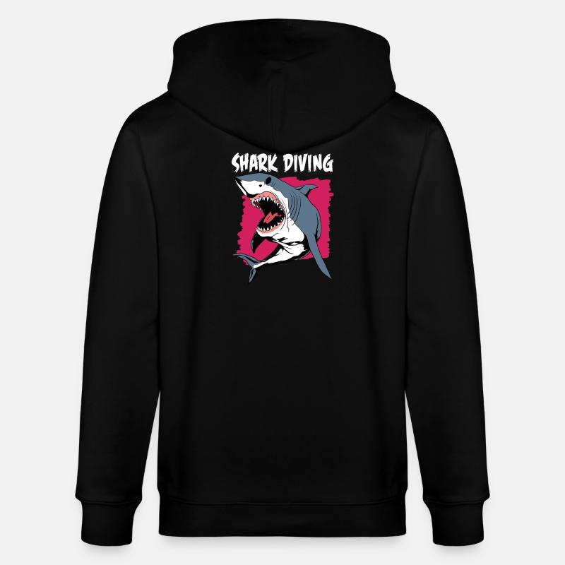 Shark Diving | Plongée Avec Les Requins - Veste à capuche bio CULTIVATOR Stanley/Stella Unisexe - noir