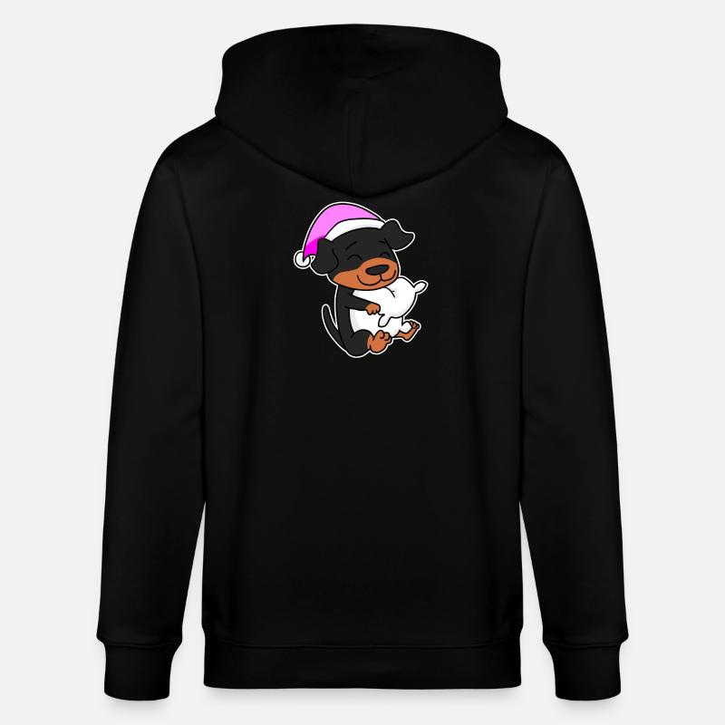 Hund Hunderasse Rottweiler - Stanley/Stella Unisex Bio-Kapuzenjacke CULTIVATOR  - Schwarz