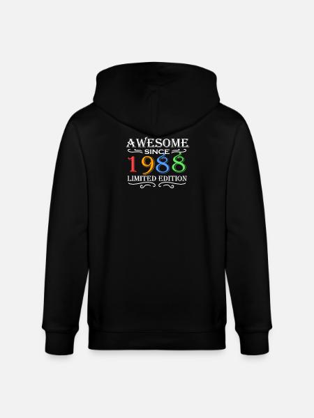 1988 - Born 1988 - Stanley/Stella CULTIVATOR  Unisex Organic Hooded Jacket - black