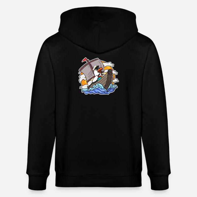 Möwe im Boot - Stanley/Stella Unisex Bio-Kapuzenjacke CULTIVATOR  - Schwarz
